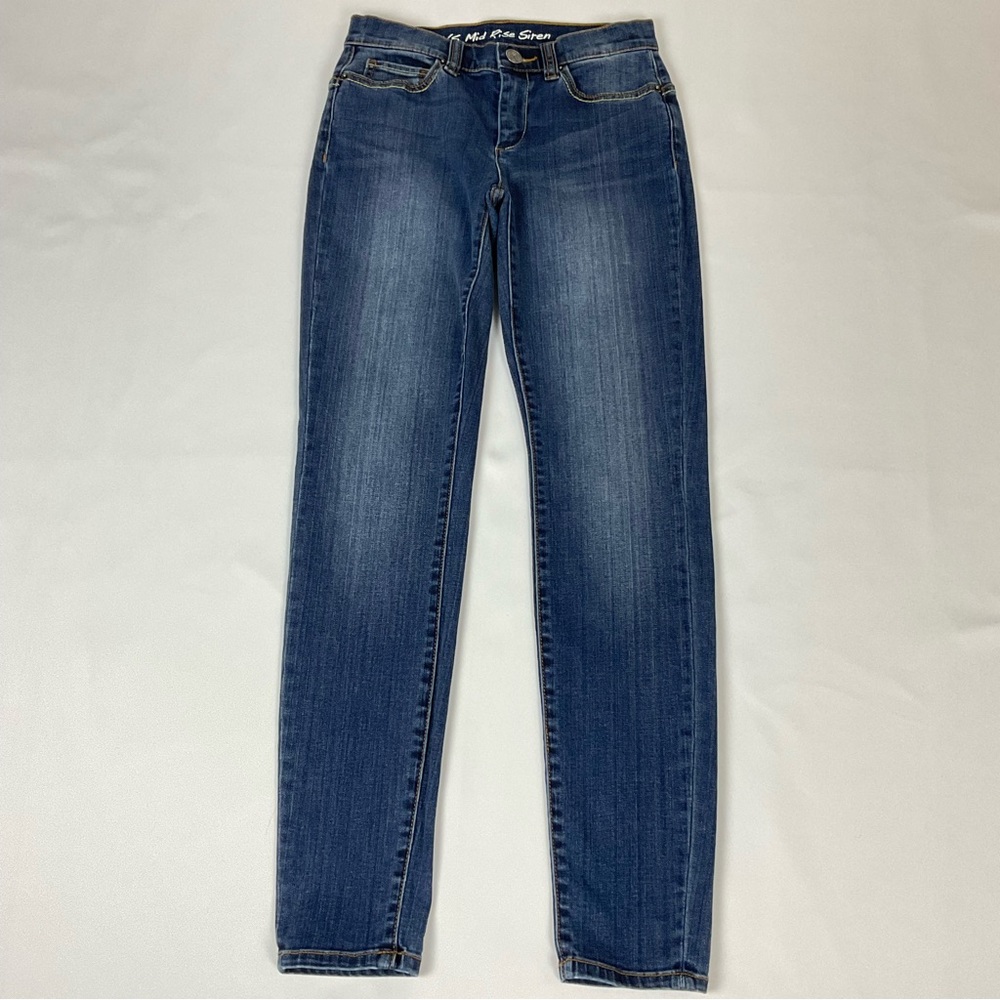 Victoria's Secret Womens 0 VS Mid Rise Siren dark blue stretch skinny jeans